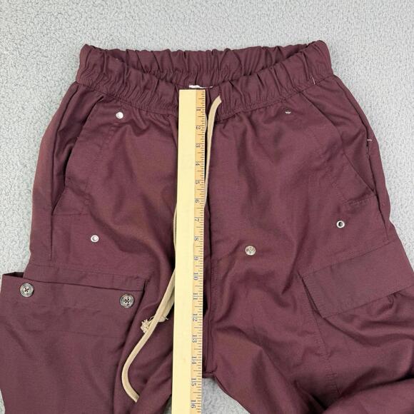 mnml Oversized Wide Leg Maroon Cargo Pants Mens Small 28x30 Gorpcore Streetwear - Picture 4 of 12